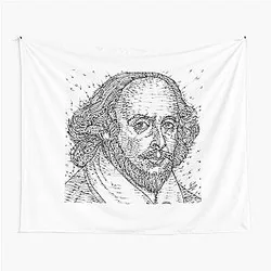 William Shakespeare ink portrait Tapestry