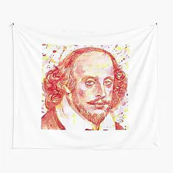 William Shakespeare, Watercolor Portrait Tapestry