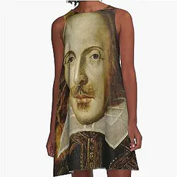 Vintage Portrait of William Shakespeare A-Line Dress