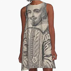 Vintage William Shakespeare Portrait Dress