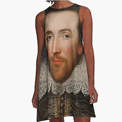Vintage William Shakespeare Portrait A line Dress
