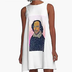 William Shakespeare Portrait Artwork - A-Line Dress Wall Art