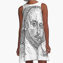 William Shakespeare ink portrait A-Line Dress