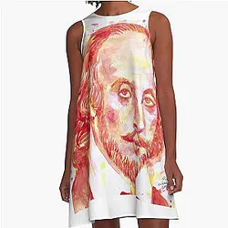 William Shakespeare watercolor portrait A-Line Dress