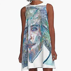 William Shakespeare watercolor portrait A-Line Dress