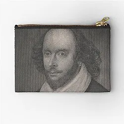 Vintage Portrait of William Shakespeare 1800s Pouch
