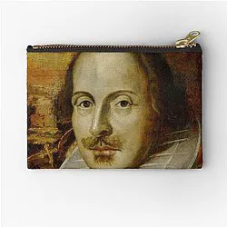 Vintage Portrait Painting of William Shakespeare 1609 Zipper Pouch
