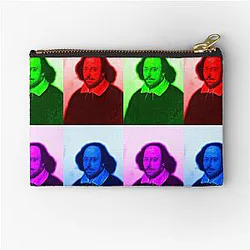 William Shakespeare Artwork - William Shakespeare Portrait Zipper Pouch