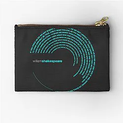 William Shakespeare famous quotes poster aqua zipper pouch