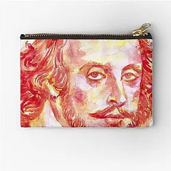 William Shakespeare - watercolor portrait Zipper Pouch
