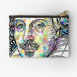 William Shakespeare watercolor and ink portrait pouch