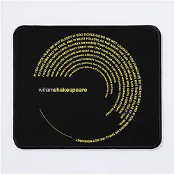 William Shakespeare Famous Quotes Gold Mouse Pad
