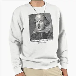 William Shakespeare Portrait - Iconic Picture of the Bard Poet for Classic Literature Lover Pullover Sweatshirt