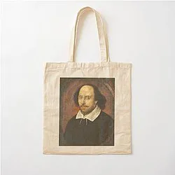 Portrait of William Shakespeare Cotton Tote Bag
