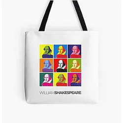 William Shakespeare Pop Art Portrait Poster Tote Bag