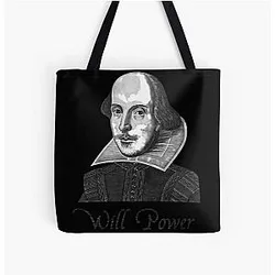 William Shakespeare Will Power All Over Print Tote Bag