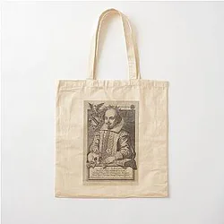 Vintage William Shakespeare Portrait Cotton Tote Bag