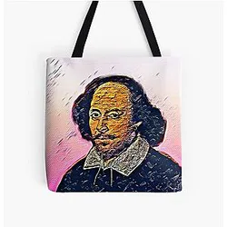 William Shakespeare Wall Art All Over Print Tote Bag