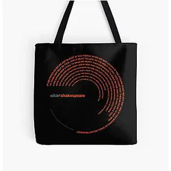 William Shakespeare Famous Quotes Poster All Over Print Tote Bag