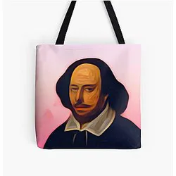William Shakespeare Artwork All Over Print Tote Bag