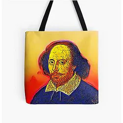 William Shakespeare Artwork All Over Print Tote Bag
