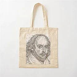 William Shakespeare ink portrait Cotton Tote Bag