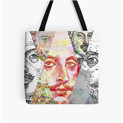 Seven William Shakespeare All Over Print Tote Bag