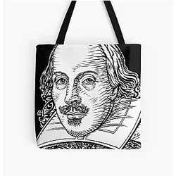 WILLIAM SHAKESPEARE INK PORTRAIT TOTE BAG