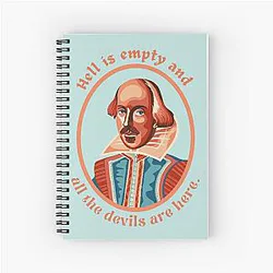 William Shakespeare Portrait and Spiral Quote Notebook