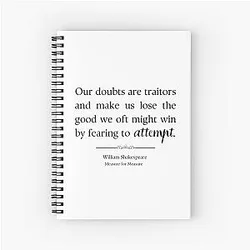 William Shakespeare Doubt Quote Spiral Notebook