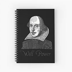 William Shakespeare Will Power Spiral Notebook