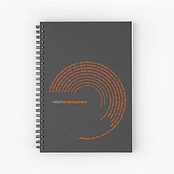 William Shakespeare famous quotes poster Spiral Notebook
