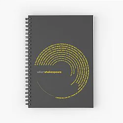 William Shakespeare Famous Poster Notebook