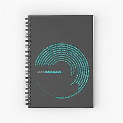 William Shakespeare famous quotes spiral notebook