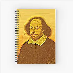 William Shakespeare Artwork - Portrait of William Shakespeare - Wall Art of William Shakespeare Spiral Notebook