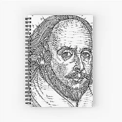 William Shakespeare ink portrait Spiral Notebook
