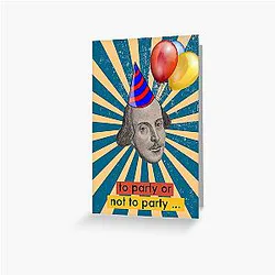 Funny retro style William Shakespeare birthday greeting card