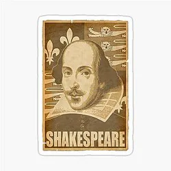 William Shakespeare Political Pop Art Transparent Sticker