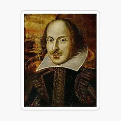 Vintage Portrait Painting of William Shakespeare Sticker