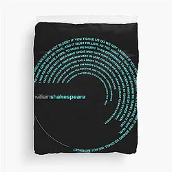 William Shakespeare famous quotes poster Duvet Cover