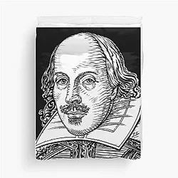 William Shakespeare Ink Portrait Duvet Cover