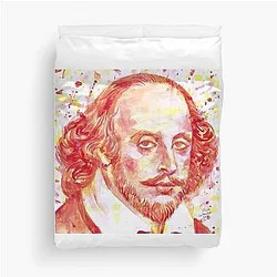 William Shakespeare watercolor portrait Duvet Cover