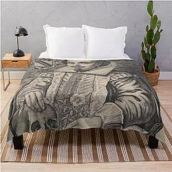 Vintage William Shakespeare Portrait Throw Blanket