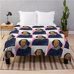 William Shakespeare Artwork - William Shakespeare Portrait Throw Blanket