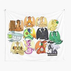 Wings of Fire Chibis with Food Tapestry