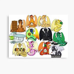 Wings of Fire Chibis with Canvas Print