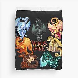 Wings of Fire: Moonwatcher, Winter, Qibli, Peril, Umber, Kinkajou Duvet Cover