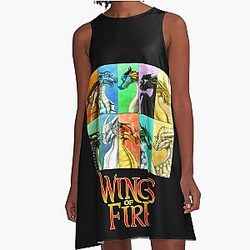 Wings of Fire All in A-Line Dress