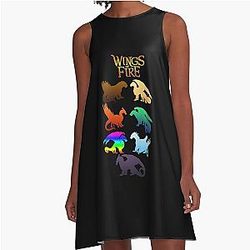 A-Line Dragon Fire Wings of Beautiful Color Dress