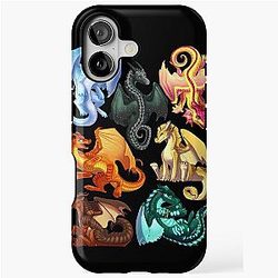 Wings of Fire - Jade Winglet Dragonets: Moonwatcher, Winter, Qibli, Peril, Turtle, Umber, Kinkajou iPhone Case